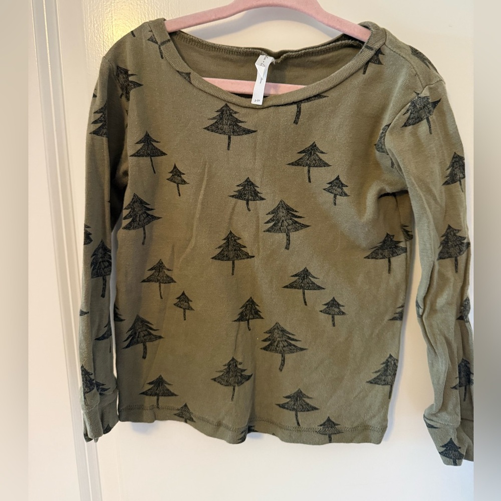 2-3 Rylee+Cru Tree Print Pajamas - Green - Picture 3 of 8